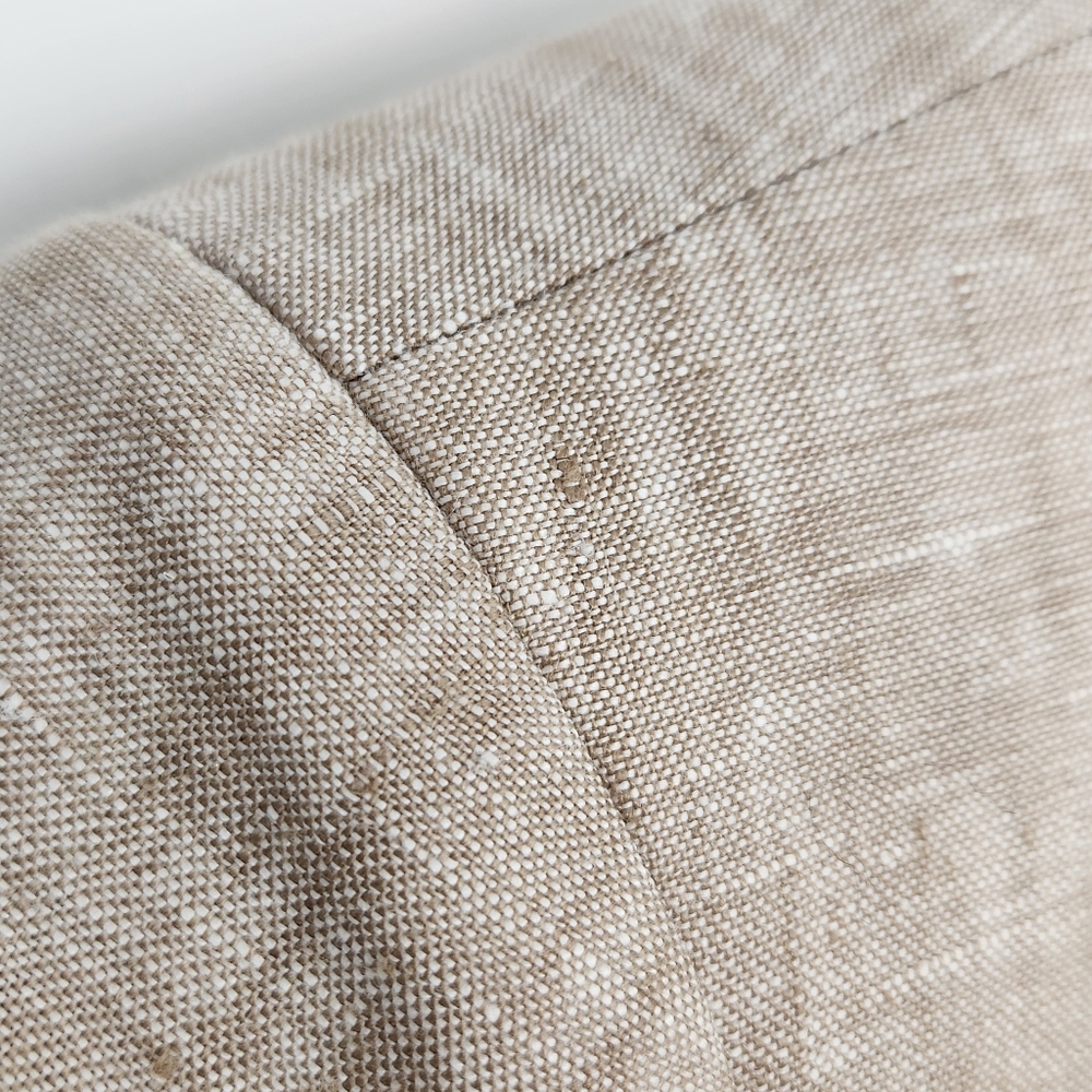 Talbots Cropped 100% Linen Blazer Neutral Flax Tan Size 12P NWT - Picture 4 of 8